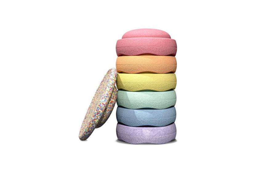 Stapelstein: Rainbow Pastell Set 6+1