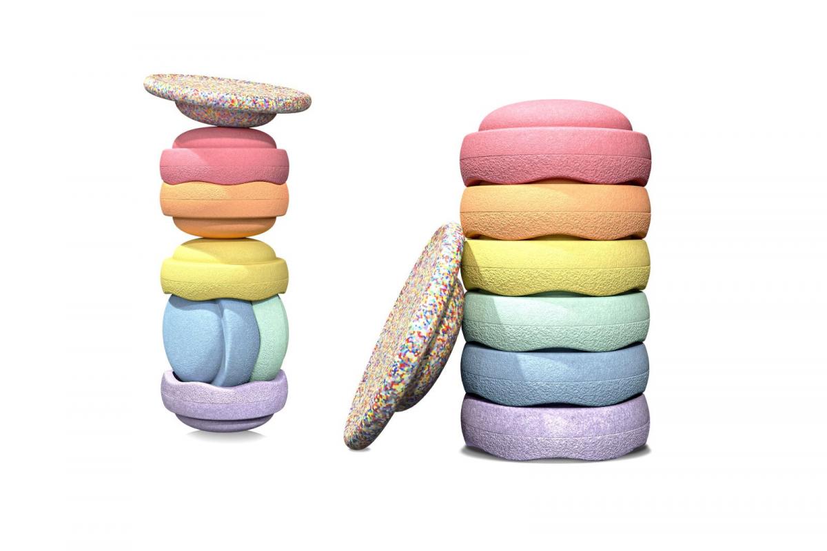 Stapelstein: Rainbow Pastell Set 6+1