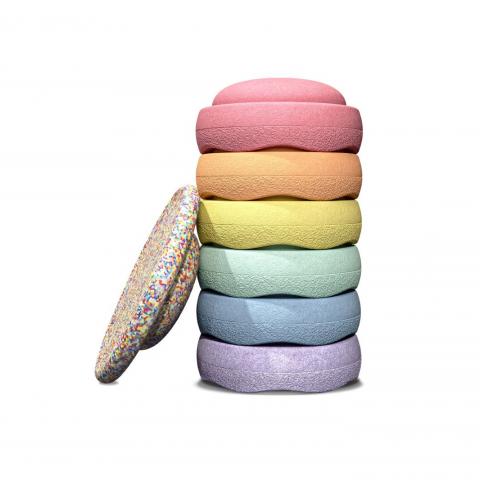 Stapelstein: Rainbow Pastell Set 6+1